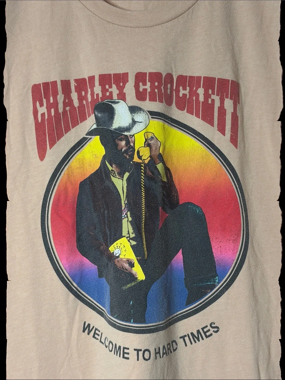 Bella Canvas Tan Charley Crockett Graphic Tee size large